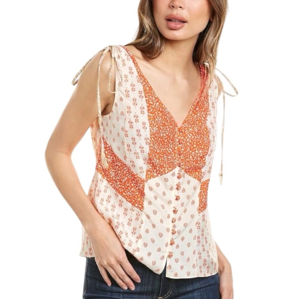 NEW $295 Rebecca Taylor Sleeveless Block Mix Tank Size Small